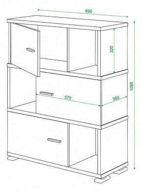 Тумба комбинированная Домино СБ-30/3 в Урае - uray.mebel24.online | фото 3