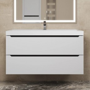 Тумба под раковину Uperwood Tanos 100 см, подвесная, белая/графит в Урае - uray.mebel24.online | фото 8
