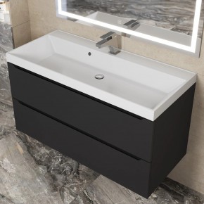 Тумба под раковину Uperwood Tanos 100 см, подвесная, черная матовая в Урае - uray.mebel24.online | фото