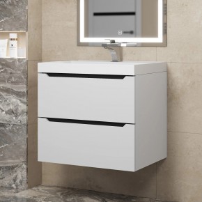 Тумба под раковину Uperwood Tanos 60 см, подвесная, белая/графит в Урае - uray.mebel24.online | фото