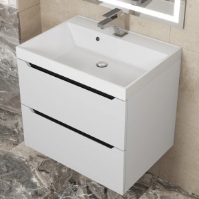 Тумба под раковину Uperwood Tanos 60 см, подвесная, белая/графит в Урае - uray.mebel24.online | фото 10
