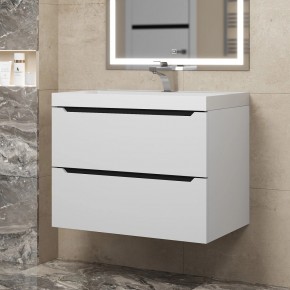 Тумба под раковину Uperwood Tanos 70 см, подвесная, белая/графит в Урае - uray.mebel24.online | фото