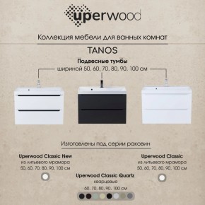 Тумба под раковину Uperwood Tanos 80 см, подвесная, белая/графит в Урае - uray.mebel24.online | фото 12