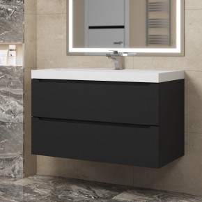 Тумба под раковину Uperwood Tanos 90 см, подвесная, черная матовая в Урае - uray.mebel24.online | фото