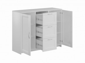 Тумба СИРИУС двухдверная с тремя ящиками, цвет белый в Урае - uray.mebel24.online | фото 2