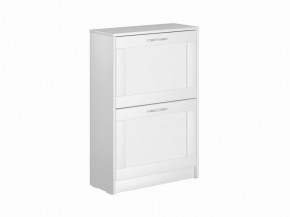 Тумба СИРИУС с двумя откидными полками для обуви, цвет белый в Урае - uray.mebel24.online | фото
