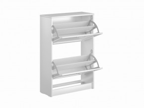 Тумба СИРИУС с двумя откидными полками для обуви, цвет белый в Урае - uray.mebel24.online | фото 3