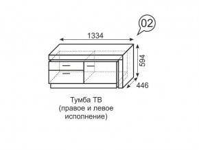 Тумба ТВ Люмен 02 Дуб Сакраменто/Белый снег в Урае - uray.mebel24.online | фото 3