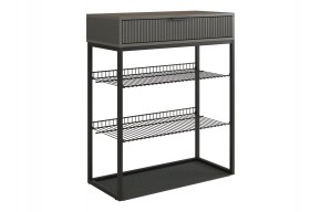 ВЕЛЬВЕТ Обувница (графит/графит матовый/черный муар) в Урае - uray.mebel24.online | фото