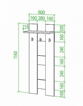 Вешалка настенная Toivo Веш в Урае - uray.mebel24.online | фото 2