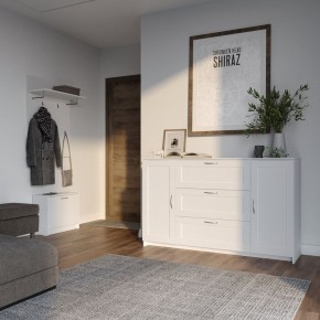 Вешалка СИРИУС настенная с полкой, цвет белый в Урае - uray.mebel24.online | фото 4