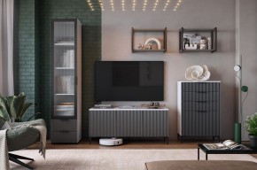 ЗЕФИР Гостиная К2 (белое дерево/черный муар) в Урае - uray.mebel24.online | фото 1