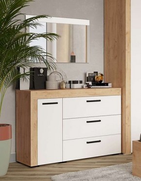 Зеркало Адель белый/дуб крафт золотой в Урае - uray.mebel24.online | фото 2